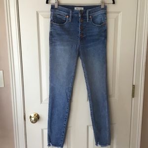 Madewell 10” High-Rise Button-Fly Skinny Jeans - Size 27